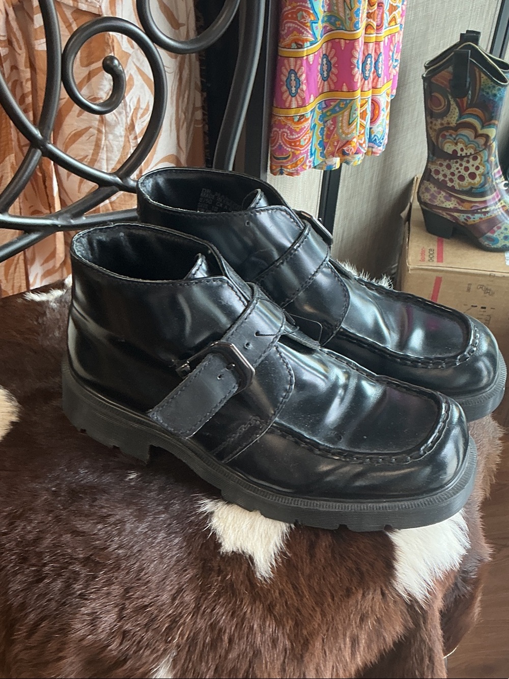Dr. Martens Black Leather Chukka Boots with Strap